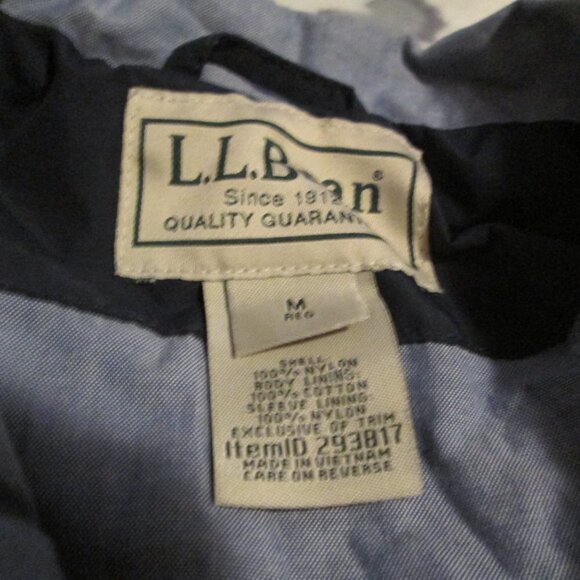 LL Bean Mens Blue Nylon Bomber Jacket Size Medium - Picture 5 of 7